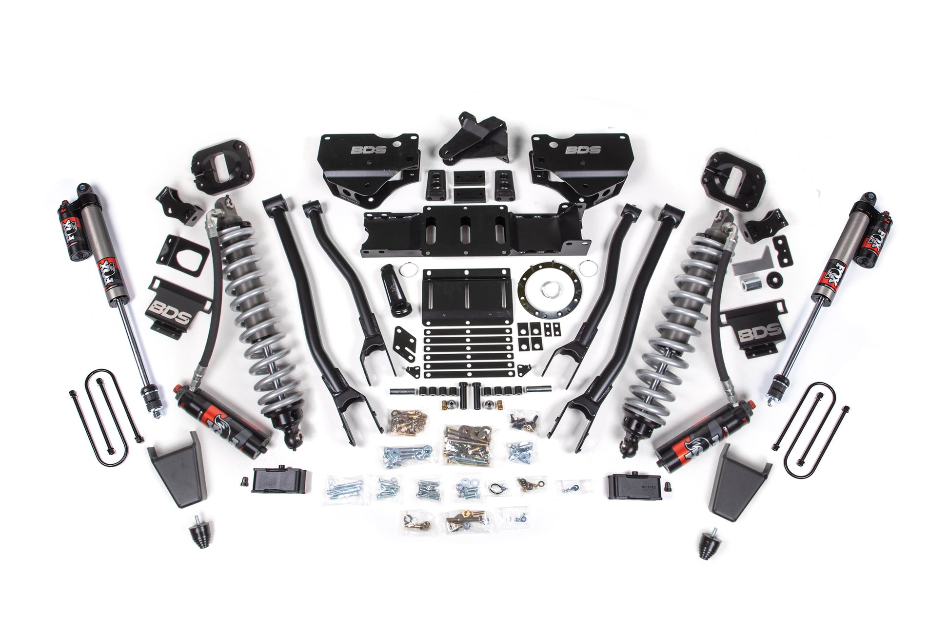 19-24 Ram 3500 4WD 4 Inch 4-Link Lift Kit, 2 Inch Rear, Block w/ Overload, 6 Bolt Diesel - Fox 2.5 Performance Elite Series C/O Front, Fox 2.5 Performance Elite Series Rear BDS Suspension