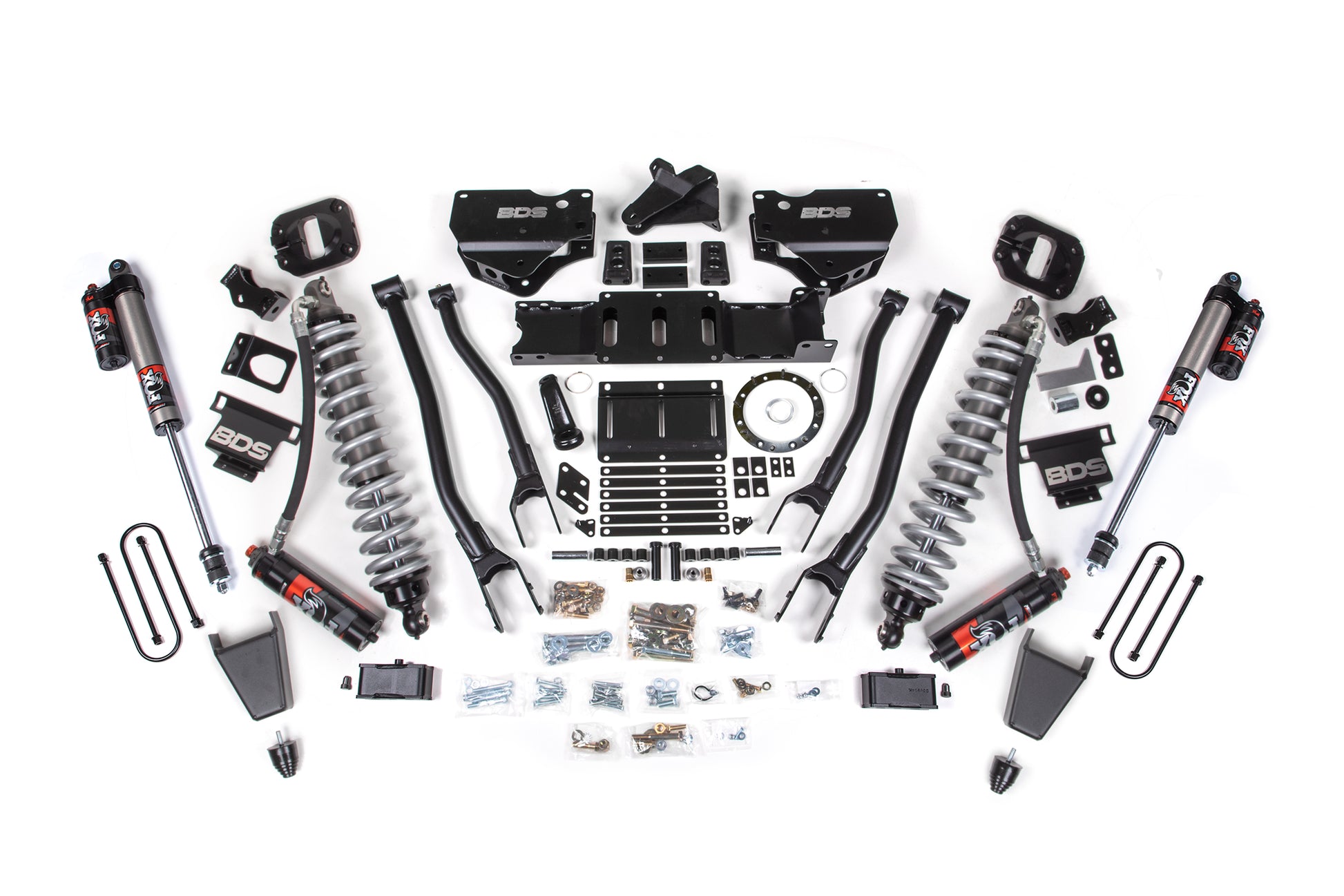 19-24 Ram 3500 4WD 4 Inch 4-Link Lift Kit, 2 Inch Rear, Block w/o Overload, 8 Bolt Diesel - Fox 2.5 Performance Elite Series C/O Front, Fox 2.5 Performance Elite Series Rear BDS Suspension