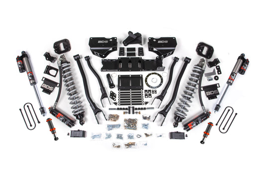 19-24 Ram 3500 4WD 4 Inch 4-Link Lift Kit, 2 Inch Rear, Block w/o Overload, 8 Bolt Diesel - Fox 2.5 Performance Elite Series C/O Front, FOX 2.0 Front Bump, Fox 2.5 Performance Elite Series Rear BDS Suspension
