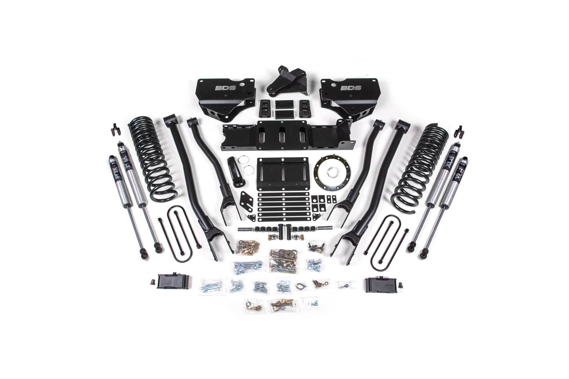 19-24 Ram 3500 4 Inch 4-Link Lift, 2 Inch Rear, Block, Diesel w/ overload, 8 bolt T-Case - Fox 2.5 Performance Elite Series R/r DSC Front, Fox 2.5 Performance Elite Series P/b DSC Rear BDS Suspension