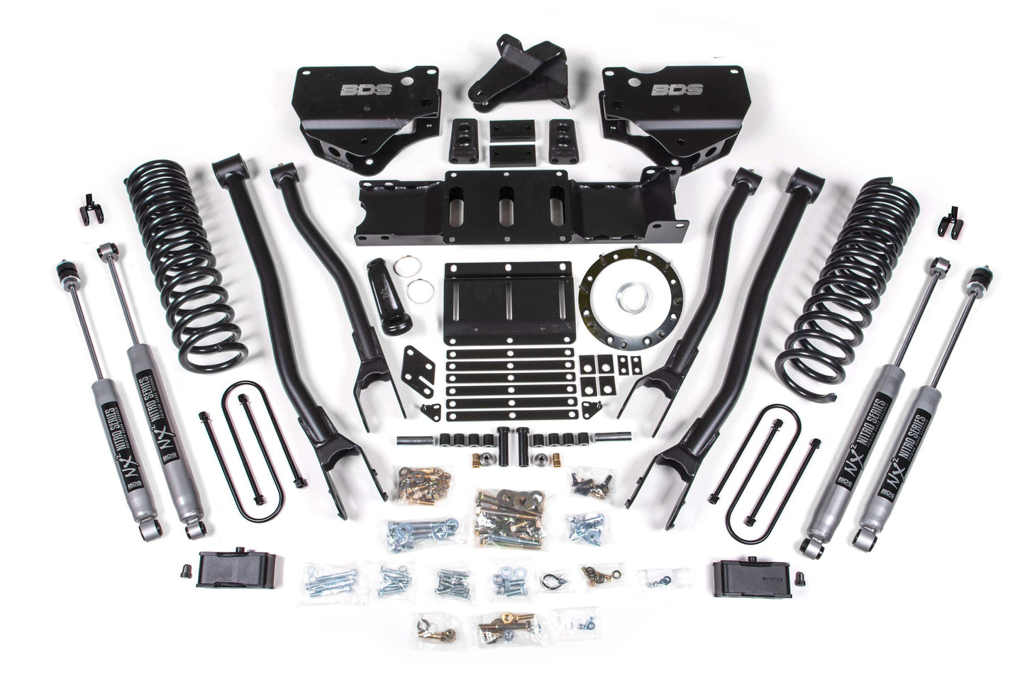 19-23 Ram 3500 4 Inch 4-Link Diesel - 2 Inch Rear Block w/ overload - 8 Bolt T-Case - Fox Shocks BDS Suspension
