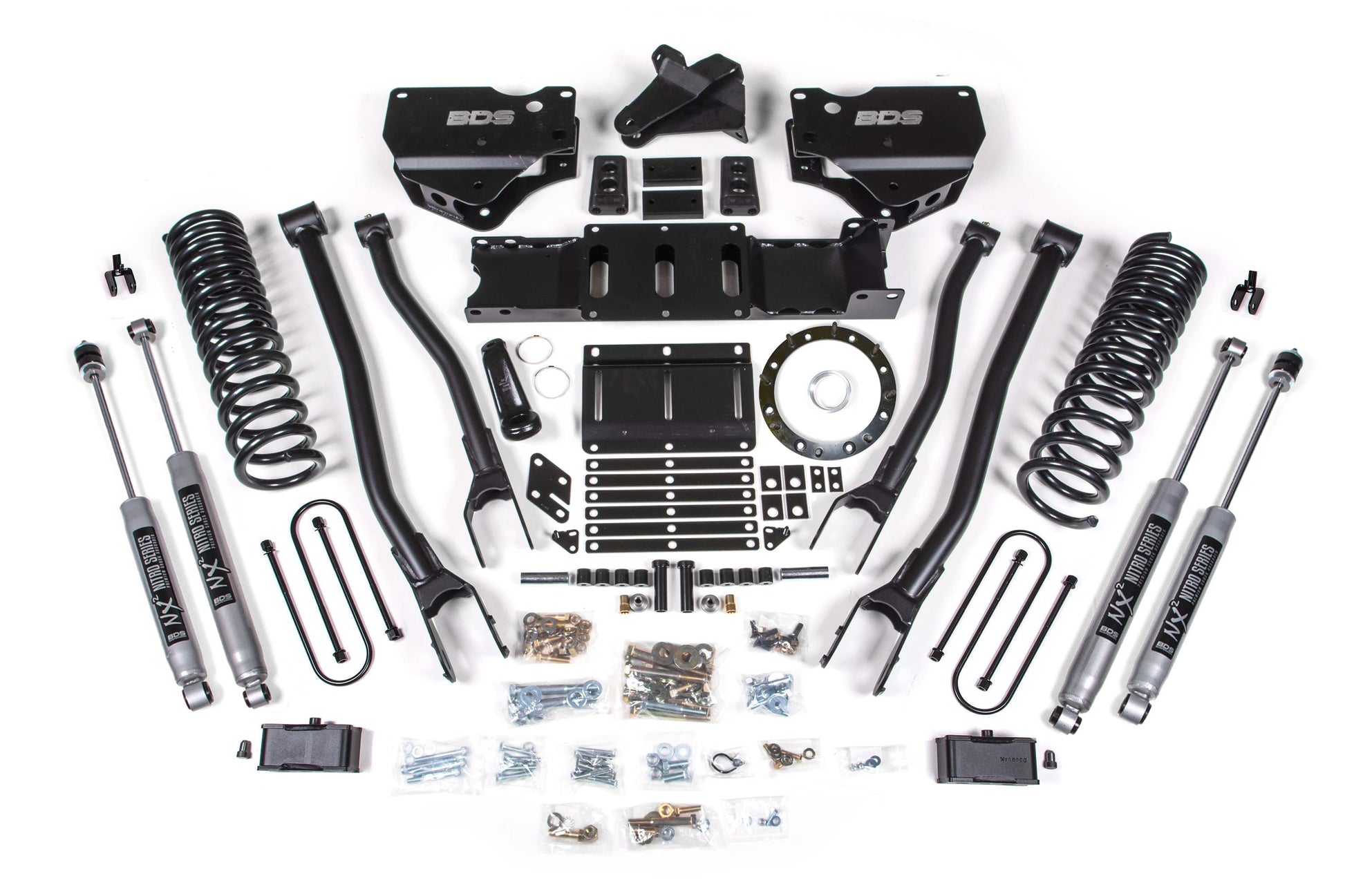 19-23 Ram 3500 4 Inch 4-Link Diesel - 2 Inch Rear Block w/ overload - 8 Bolt T-Case - Fox Shocks BDS Suspension