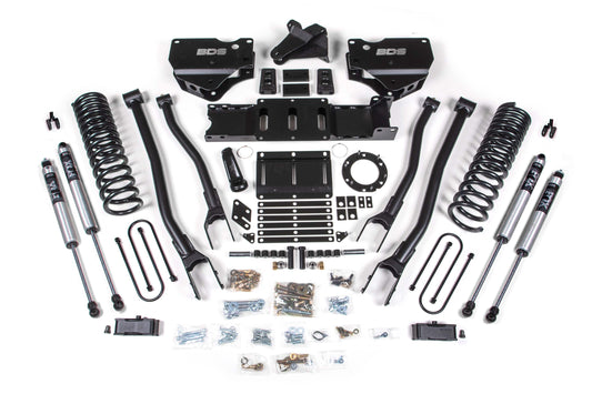 4 Inch Lift Kit w/ 4-Link Ram 3500 19-23 4WD Gas With Factory Rear Overload Leaf BDS Suspension-1