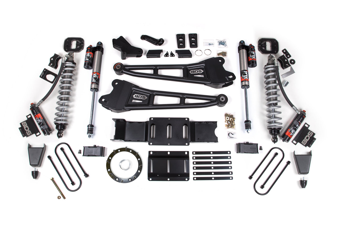 19-24 Ram 3500 4WD 6 Inch Radius Arm Lift Kit, 5 Inch Rear, Block w/ Overload, 6 Bolt Diesel - Fox 2.5 Performance Elite Series C/O Front, Fox 2.5 Performance Elite Series Rear BDS Suspension