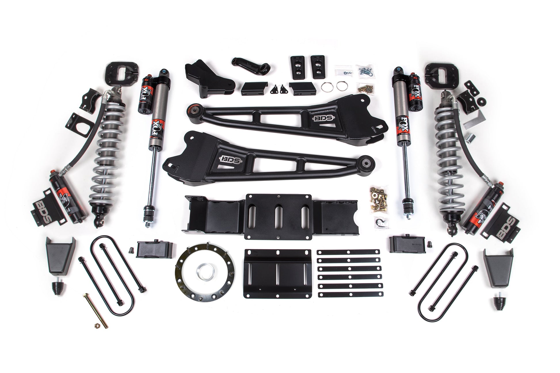 19-24 Ram 3500 4WD 6 Inch Radius Arm Lift Kit, 5 Inch Rear, Block w/ Overload, 6 Bolt Diesel - Fox 2.5 Performance Elite Series C/O Front, Fox 2.5 Performance Elite Series Rear BDS Suspension