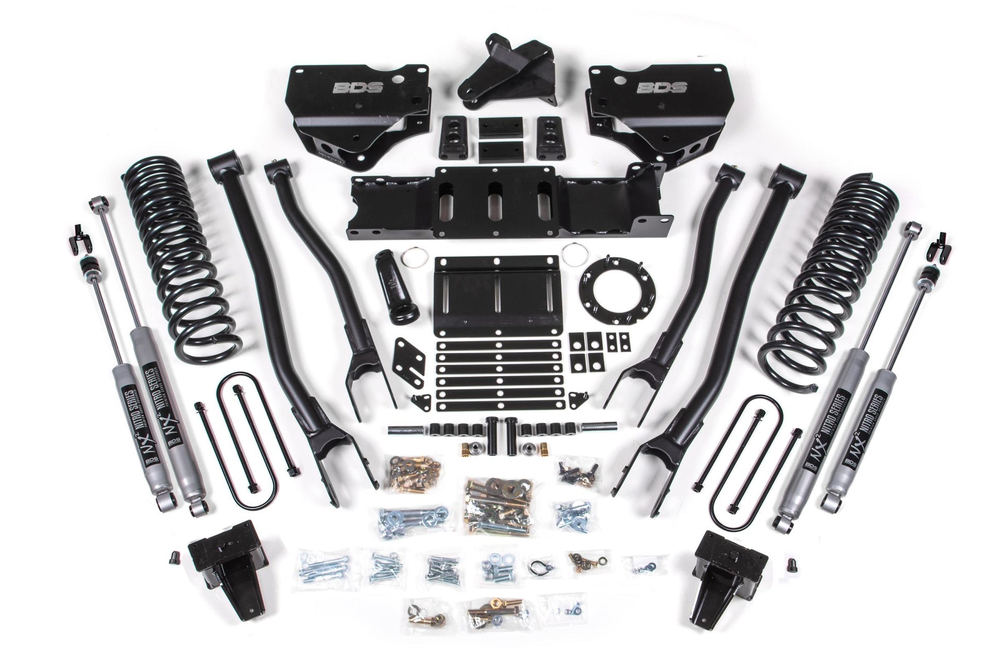 6 Inch Lift Kit w/ 4-Link Ram 3500 19-24 4WD Diesel No Factory Rear Overload Leaf 6 Bolt BDS Suspension