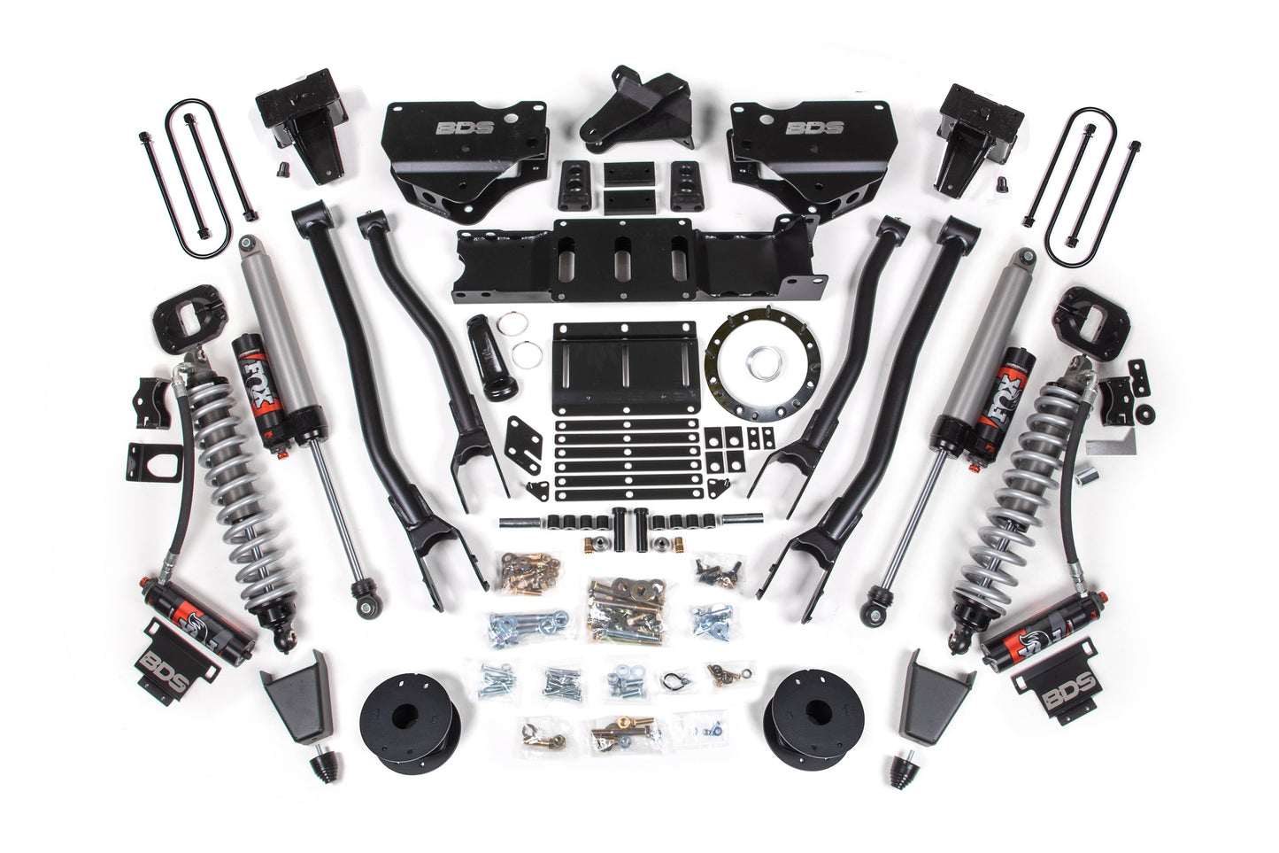 19-24 Ram 3500 4WD 6 Inch 4-Link Lift Kit, 5 Inch Rear, Block w/o Overload, 6 Bolt Diesel - Fox 2.5 Performance Elite Series C/O Front, Fox 2.5 Performance Elite Series Rear BDS Suspension