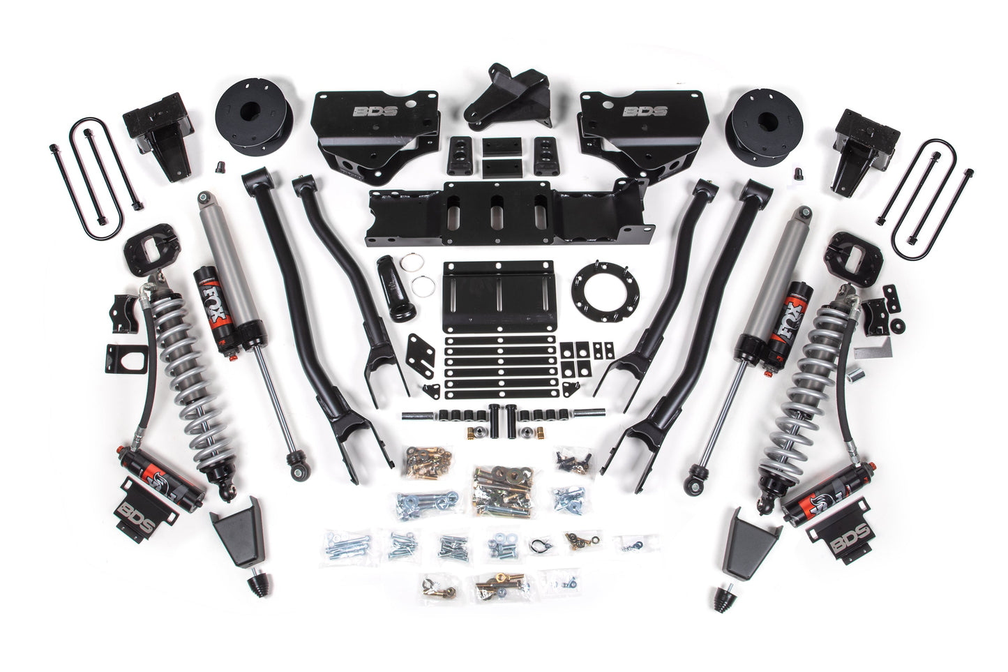 19-24 Ram 3500 4WD 6 Inch 4-Link Lift Kit, 5 Inch Rear, Block w/o Overload, 6 Bolt Diesel - Fox 2.5 Performance Elite Series C/O Front, FOX 2.0 Front Bump, Fox 2.5 Performance Elite Series Rear BDS Suspension