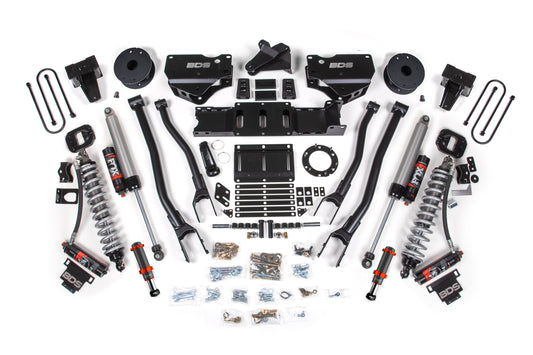 19-24 Ram 3500 4WD 6 Inch 4-Link Lift Kit, 5 Inch Rear, Block w/ Overload, 6 Bolt Diesel - Fox 2.5 Performance Elite Series C/O Front, Fox 2.5 Performance Elite Series Rear BDS Suspension