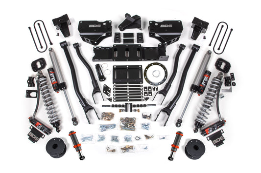 19-24 Ram 3500 4WD 6 Inch 4-Link Lift Kit, 5 Inch Rear, Block w/ Overload, 6 Bolt Diesel - Fox 2.5 Performance Elite Series C/O Front, FOX 2.0 Front Bump, Fox 2.5 Performance Elite Series Rear BDS Suspension
