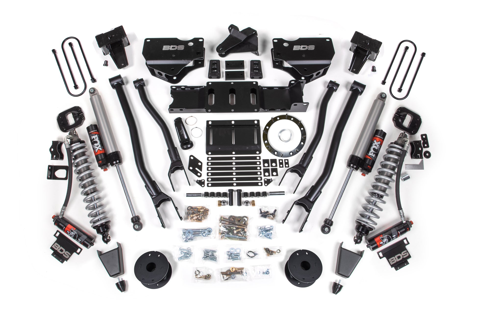 19-24 Ram 3500 4WD 6 Inch 4-Link Lift Kit, 5 Inch Rear, Block w/o Overload, 8 Bolt Diesel - Fox 2.5 Performance Elite Series C/O Front, Fox 2.5 Performance Elite Series Rear BDS Suspension