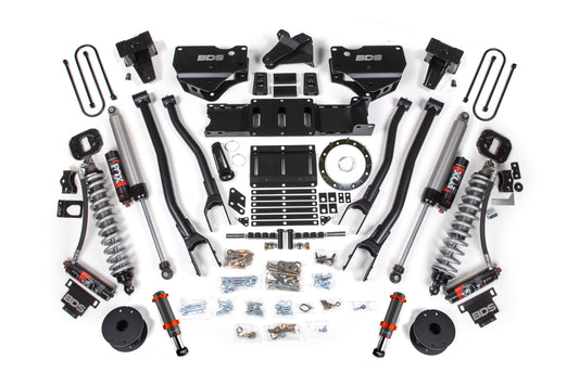 19-24 Ram 3500 4WD 6 Inch 4-Link Lift Kit, 5 Inch Rear, Block w/o Overload, 8 Bolt Diesel - Fox 2.5 Performance Elite Series C/O Front, FOX 2.0 Front Bump, Fox 2.5 Performance Elite Series Rear BDS Suspension