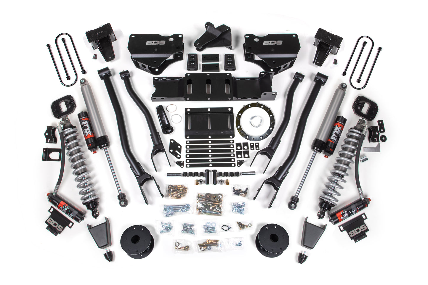 19-24 Ram 3500 4WD 6 Inch 4-Link Lift Kit, 5 Inch Rear, Block w/ Overload, 8 Bolt Diesel - Fox 2.5 Performance Elite Series C/O Front, Fox 2.5 Performance Elite Series Rear BDS Suspension