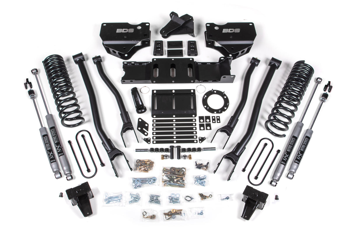 5.5 Inch Lift Kit w/ 4-Link Ram 3500 19-24 4WD Gas Without Factory Rear Overload Leaf BDS Suspension-1