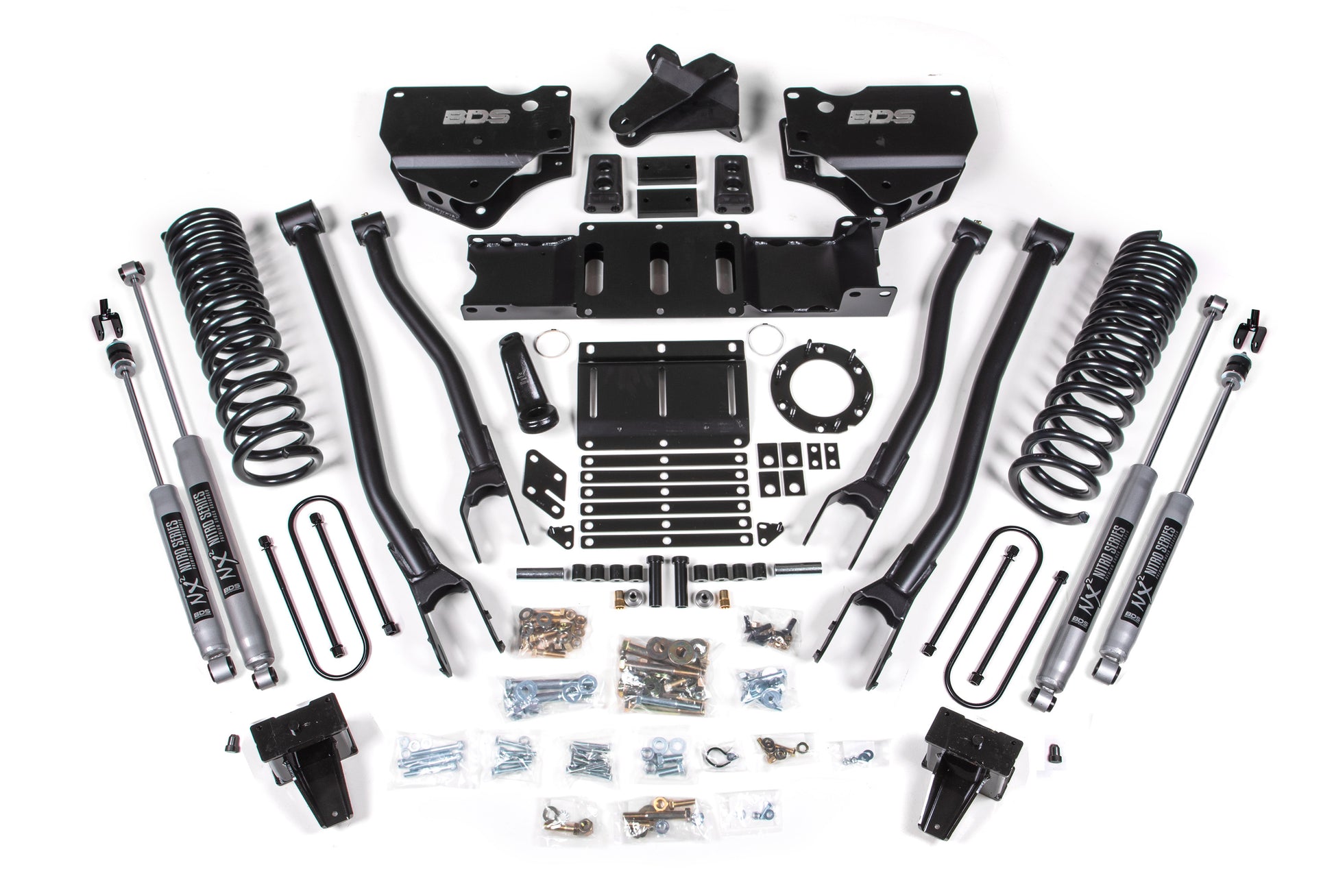 5.5 Inch Lift Kit w/ 4-Link Ram 3500 19-24 4WD Gas Without Factory Rear Overload Leaf BDS Suspension