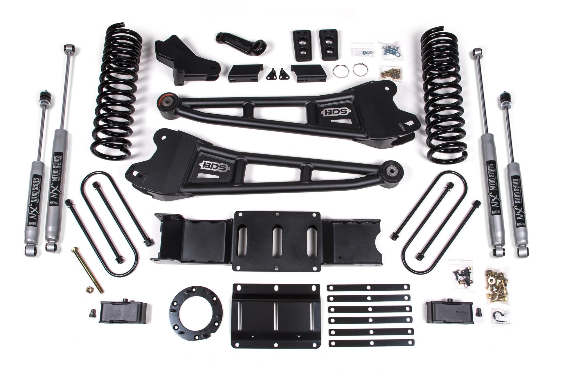 4 Inch Lift Kit w/ Radius Arm Ram 3500 19-24 4WD Gas With Factory Rear Overload Leaf BDS Suspension