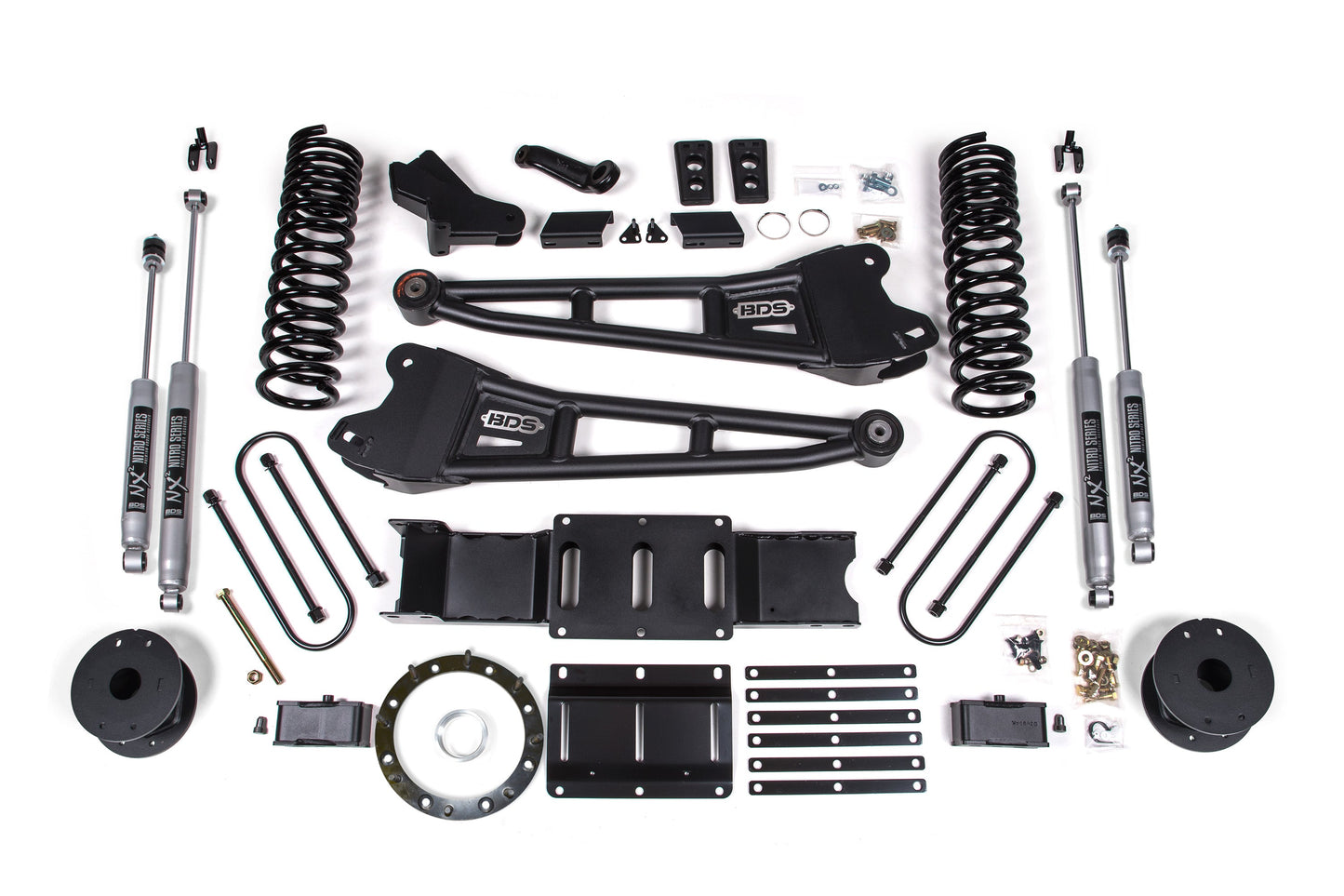 4 Inch Lift Kit w/ Radius Arm Ram 3500 19-23 4WD Gas No Factory Rear Overload Leaf BDS Suspension