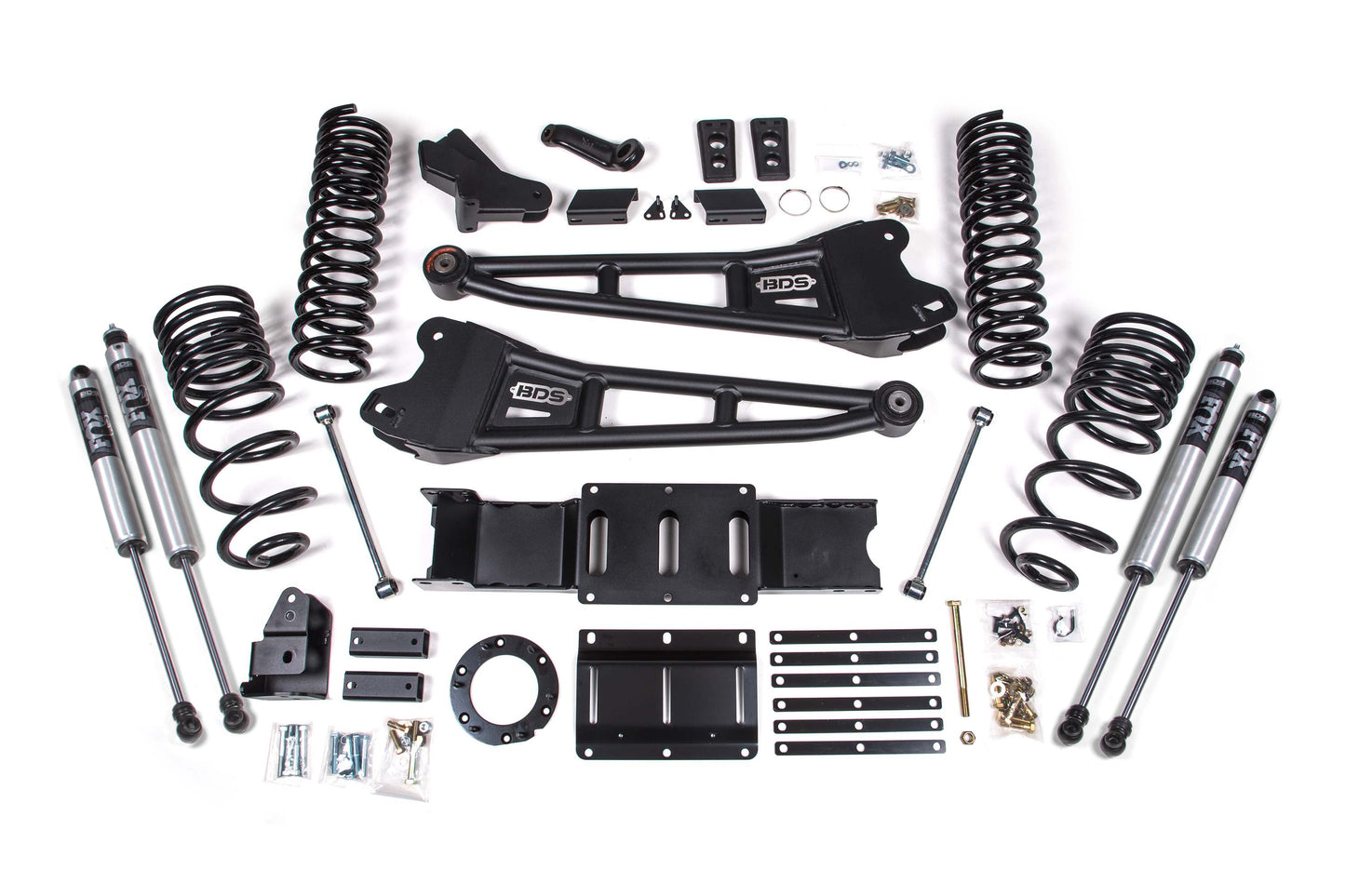 4 Inch Lift Kit w/ Radius Arm Ram 3500 19-23 4WD Gas With Factory Rear Overload Leaf BDS Suspension-1