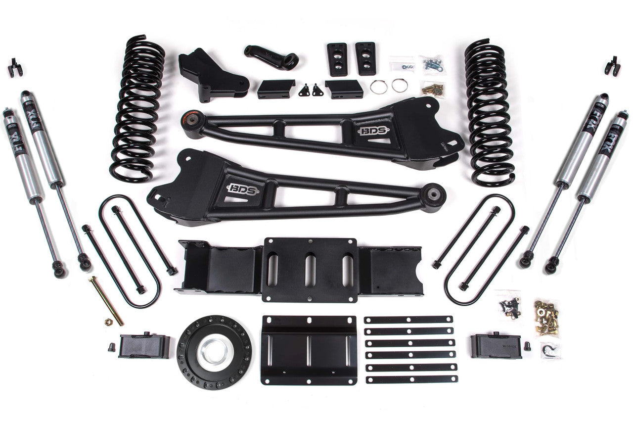 4 Inch Lift Kit w/ Radius Arm 2 Inch Rear Block Ram 3500 19-24 4WD Diesel Without Factory Rear Overload Leaf 6 Bolt BDS Suspension