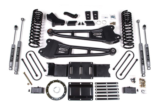 4 Inch Lift Kit w/ Radius Arm 2 Inch Rear Block Ram 3500 19-24 4WD Diesel No Factory Rear Overload Leaf 6 Bolt NX2 Nitro Shocks BDS Suspension