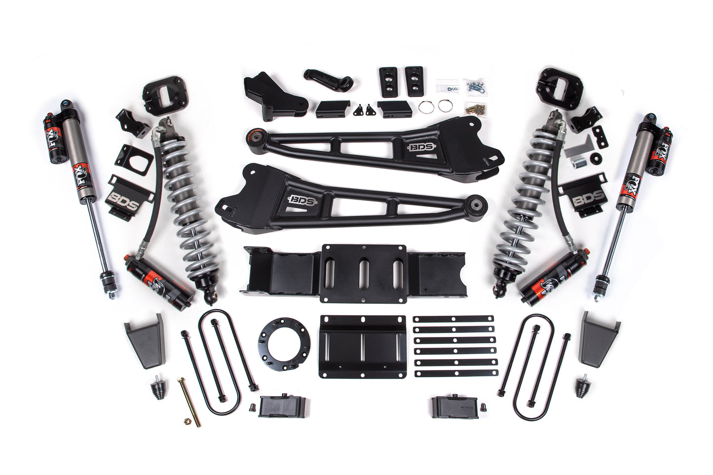 19-24 Ram 3500 4WD 4 Inch Radius Arm Lift Kit, 2 Inch Rear, Block w/o Overload, 6 Bolt Diesel - Fox 2.5 Performance Elite Series C/O Front, Fox 2.5 Performance Elite Series Rear BDS Suspension