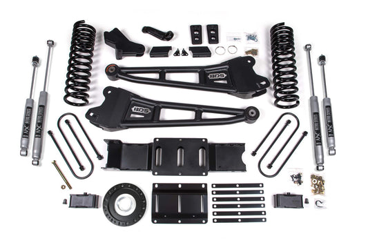 4 Inch Lift Kit w/ Radius Arm 2 Inch Rear Block Ram 3500 19-24 4WD Diesel Without Factory Rear Overload Leaf 8 Bolt BDS Suspension-1
