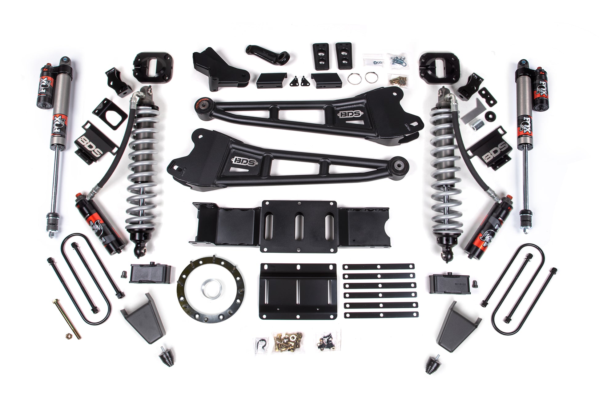 19-24 Ram 3500 4WD 4 Inch Radius Arm Lift Kit, 2 Inch Rear, Block w/ Overload, 8 Bolt Diesel - Fox 2.5 Performance Elite Series C/O Front, Fox 2.5 Performance Elite Series Rear BDS Suspension