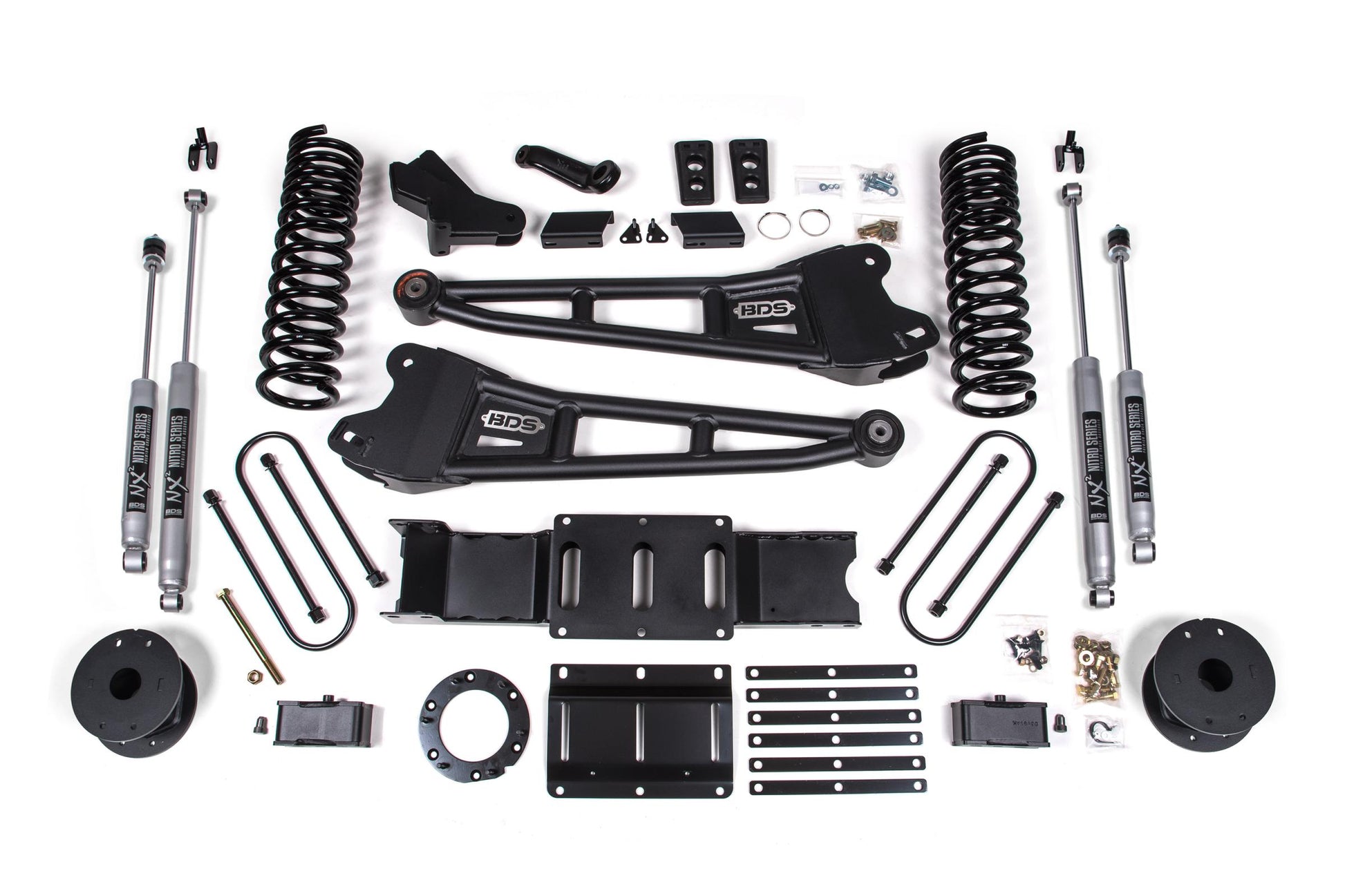 4 Inch Lift Kit w/ Radius Arm Ram 3500 w/ Rear Air Ride 19-24 4WD Diesel 6 Bolt BDS Suspension