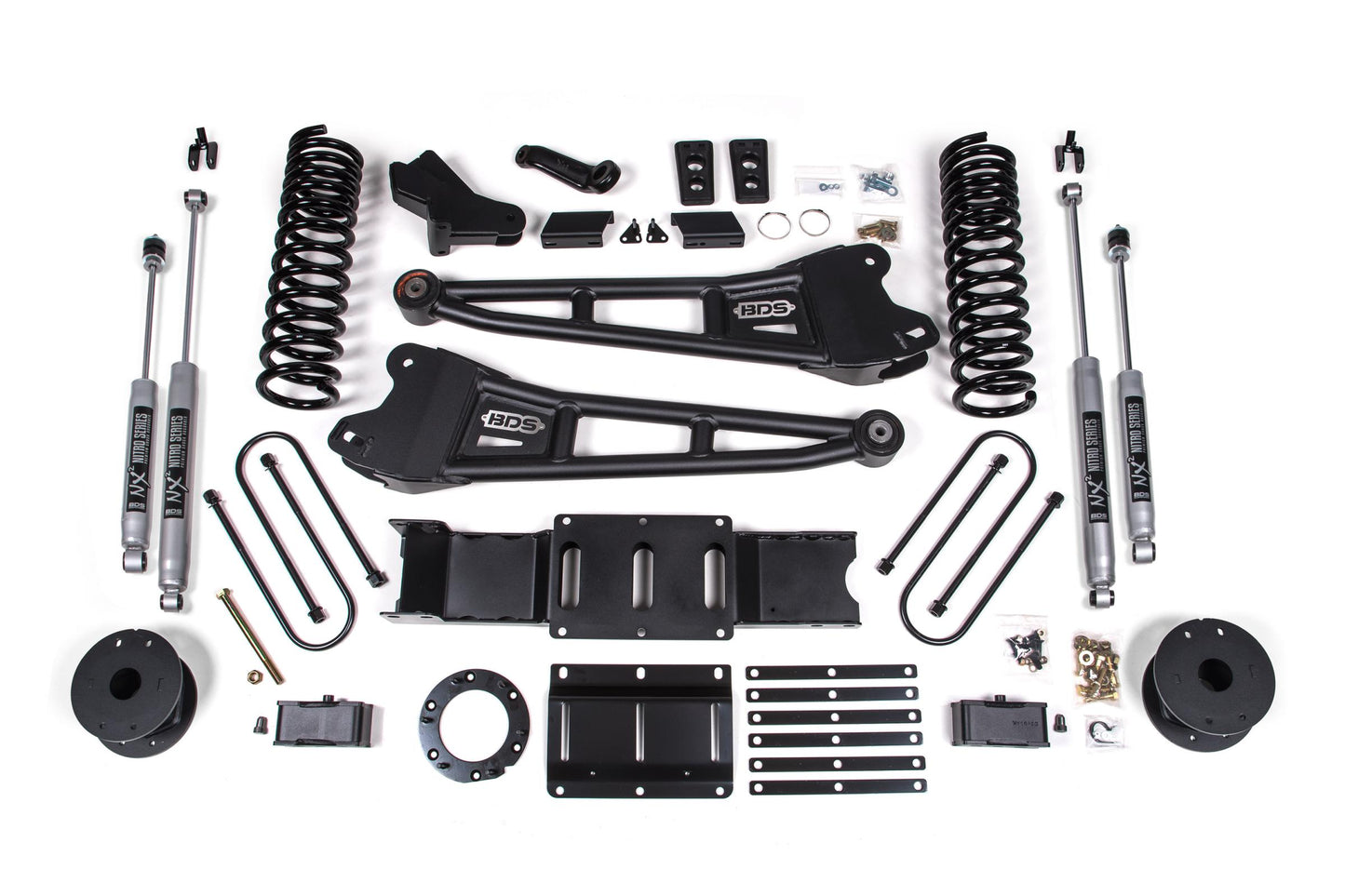 4 Inch Lift Kit w/ Radius Arm Ram 3500 w/ Rear Air Ride 19-24 4WD Gas BDS Suspension