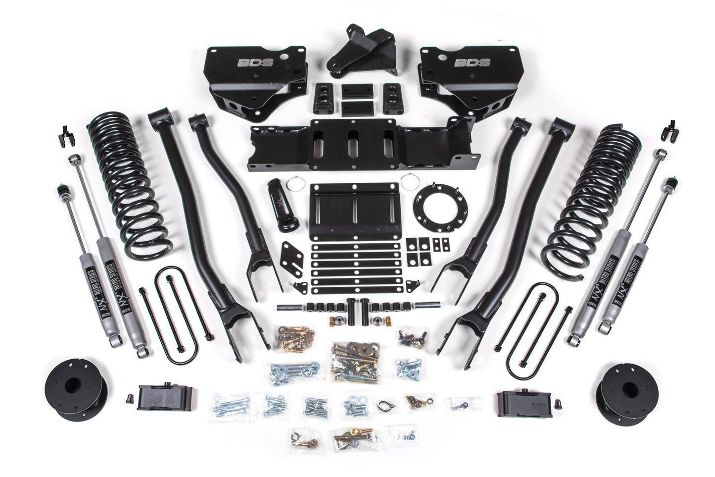 4 Inch Lift Kit w/ 4-Link Ram 3500 w/ Rear Air Ride 19-24 4WD Gas BDS Suspension-1
