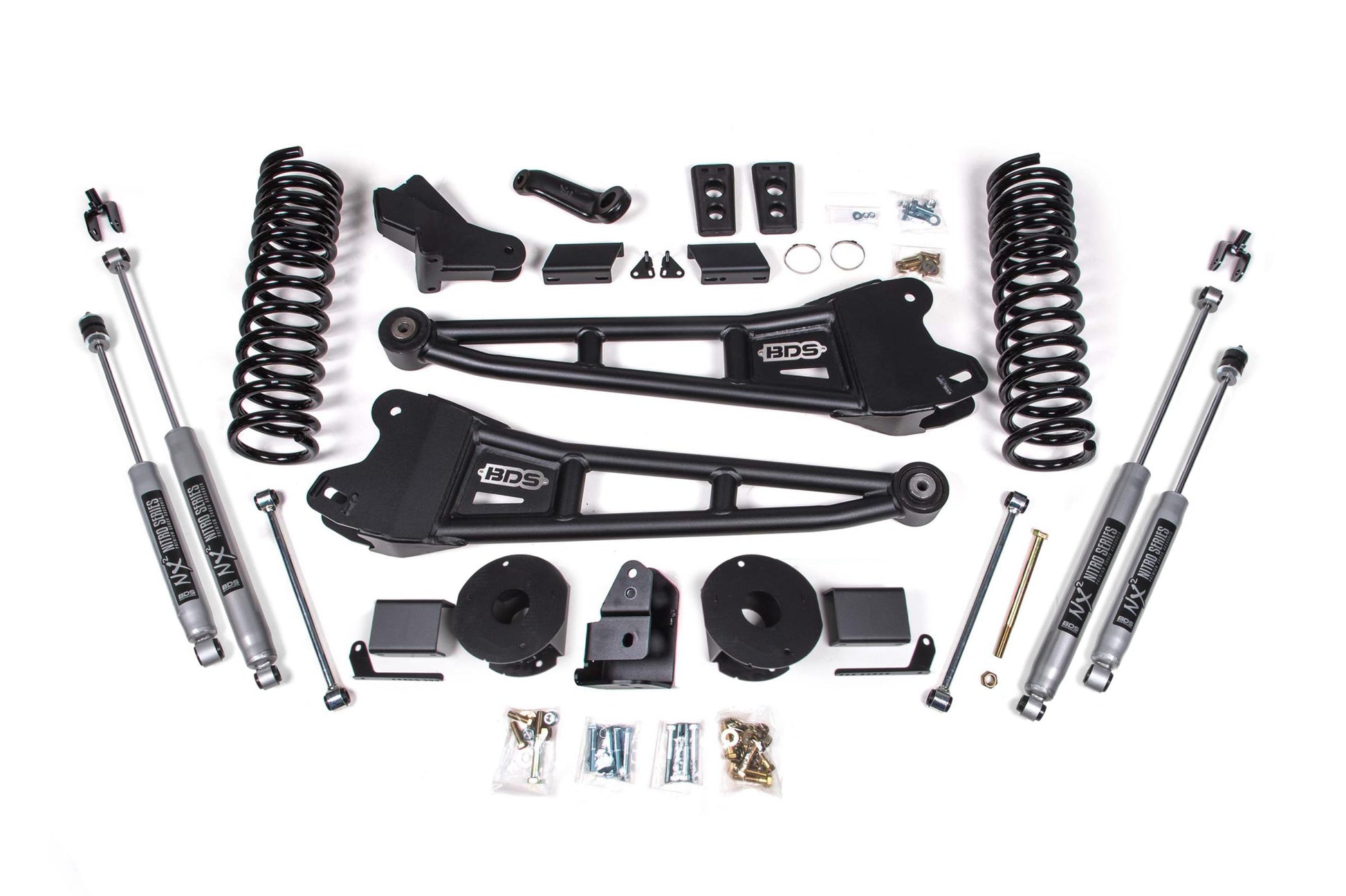 4 Inch Lift Kit w/ Radius Arm Ram 2500 w/ Rear Air Ride 14-18 4WD Diesel BDS Suspension