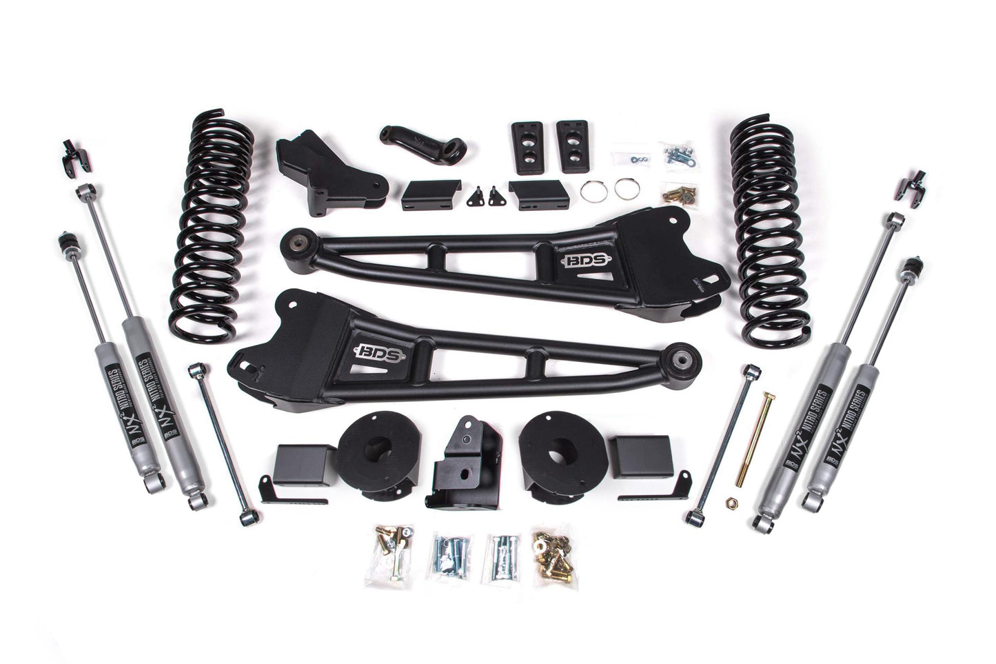 4 Inch Lift Kit w/ Radius Arm Ram 2500 w/ Rear Air Ride 14-18 4WD Gas BDS Suspension-1