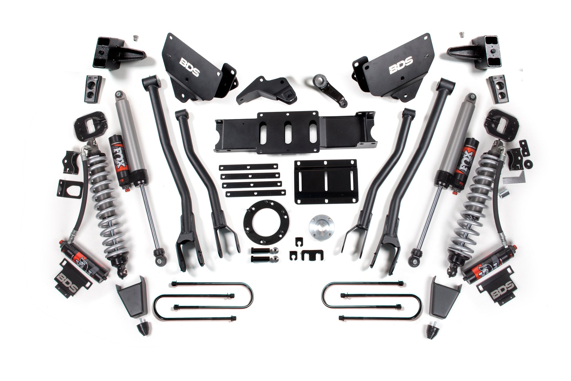 13-18 Ram 3500 4WD 6 Inch 4-Link Lift Kit, 4 Inch Rear, Block, 6 Bolt Diesel - Fox 2.5 Performance Elite Series C/O Front, Fox 2.5 Performance Elite Series Rear BDS Suspension