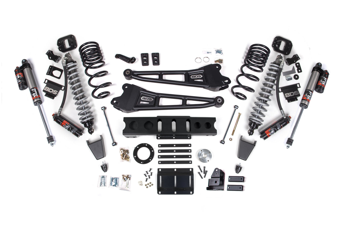 13-18 Ram 3500 4WD 6 Inch 4-Link Lift Kit, 4 Inch Rear, Block, 6 Bolt Diesel - Fox 2.5 Performance Elite Series C/O Front, FOX 2.0 Front Bump, Fox 2.5 Performance Elite Series Rear BDS Suspension