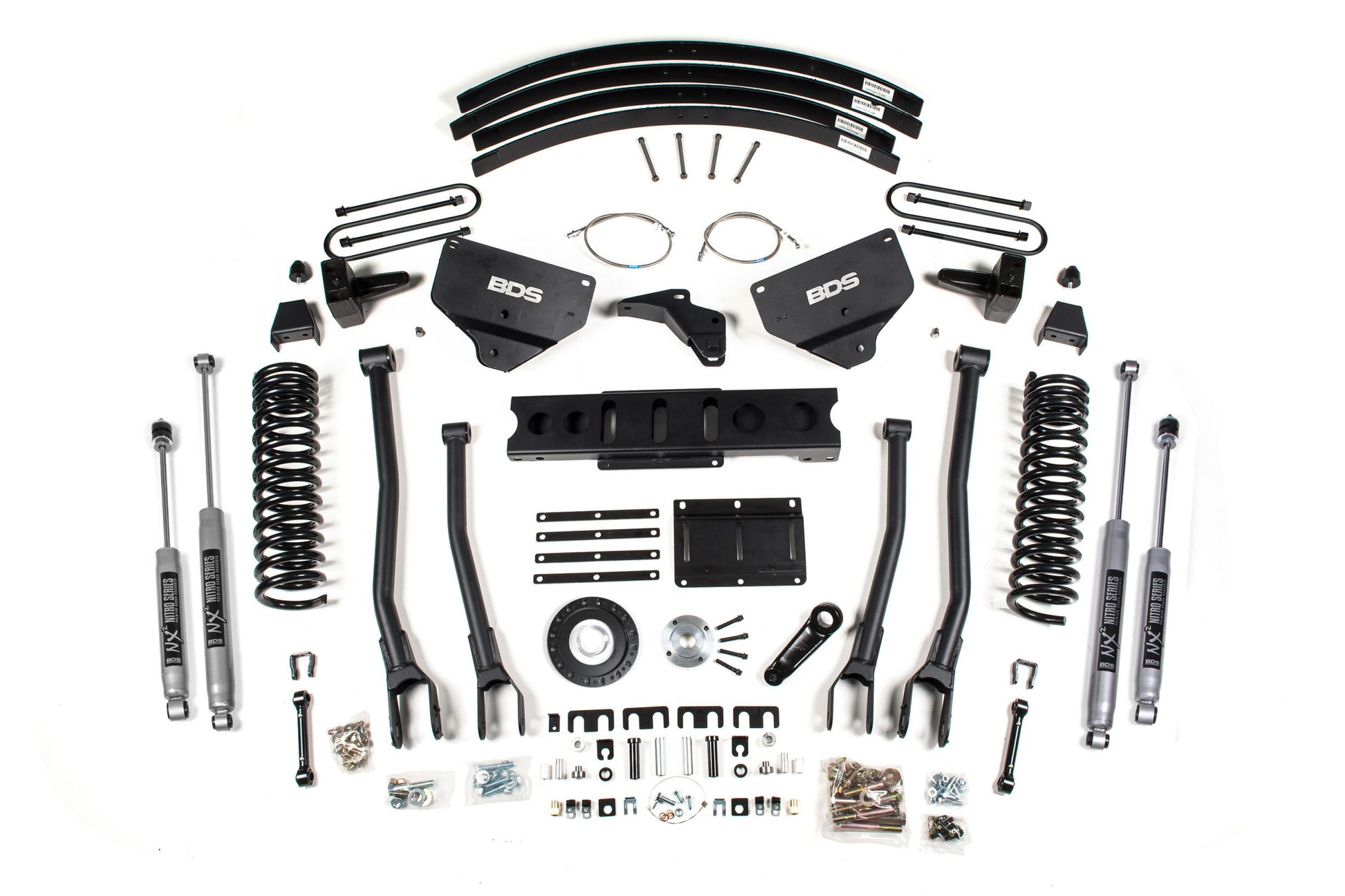 8 Inch Lift Kit w/ 4-Link Ram 3500 13-18 4WD Diesel Rear Leaf Springs 8 Bolt Indexing Ring BDS Suspension