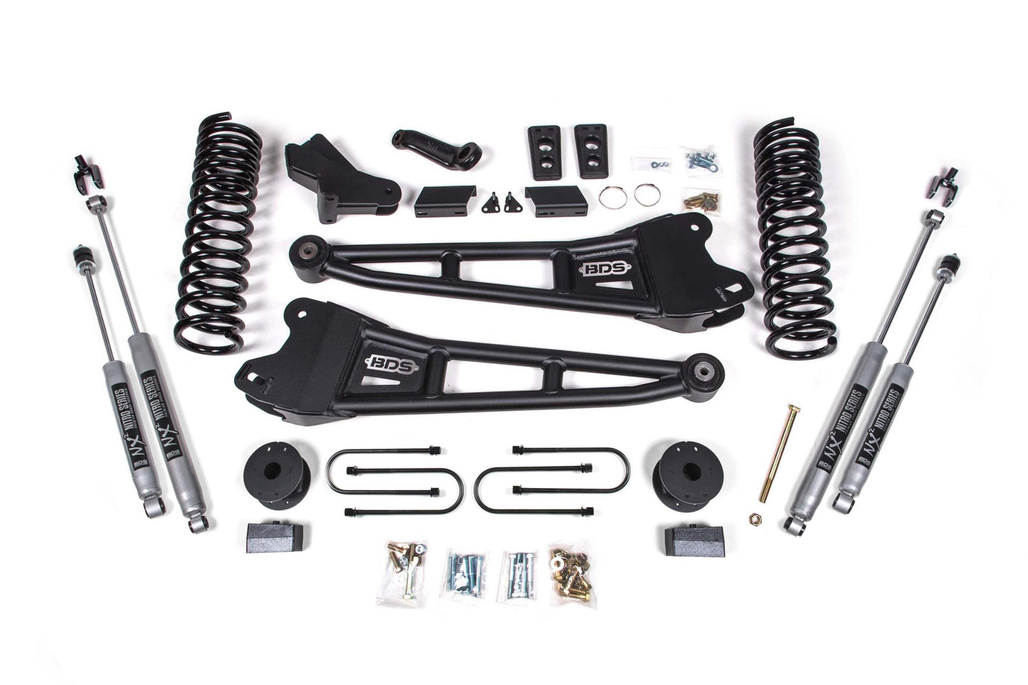 4 Inch Lift Kit w/ Radius Arm Ram 3500 w/ Rear Air Ride 13-18 4WD Diesel BDS Suspension-1