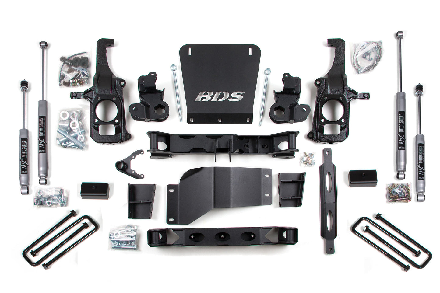 11-19 GM 2500HD/3500HD 4WD 6.5 Inch Lift Kit, 4 Inch Rear, Block - Fox 2.0 Performance Series Front Shock, Fox 2.0 Performance Series Rear Shock BDS Suspension