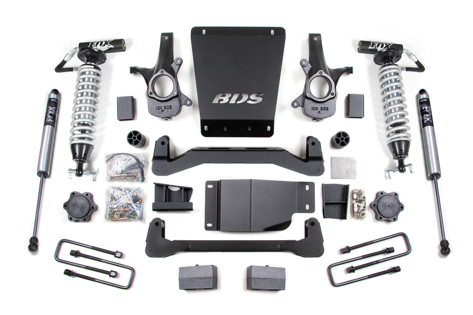 4 Inch Lift Kit FOX 2.5 Coil-Over Silverado/Sierra 1500 07-13 4WD 5 Inch Block Fox 2.5 Performance Shocks BDS Suspension