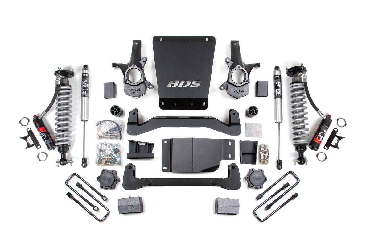 4 Inch Lift Kit FOX 2.5 Performance Elite 5 Inch Coil-Over 07-13 Silverado/Sierra 1500 BDS Suspension-2