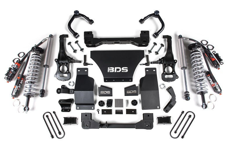 2025 Silverado/Sierra 1500 4WD 4 Inch Lift Kit V8 Gas 3 Inch Rear Block -Fox 2.5 PES C/O Front BDS Suspension-1