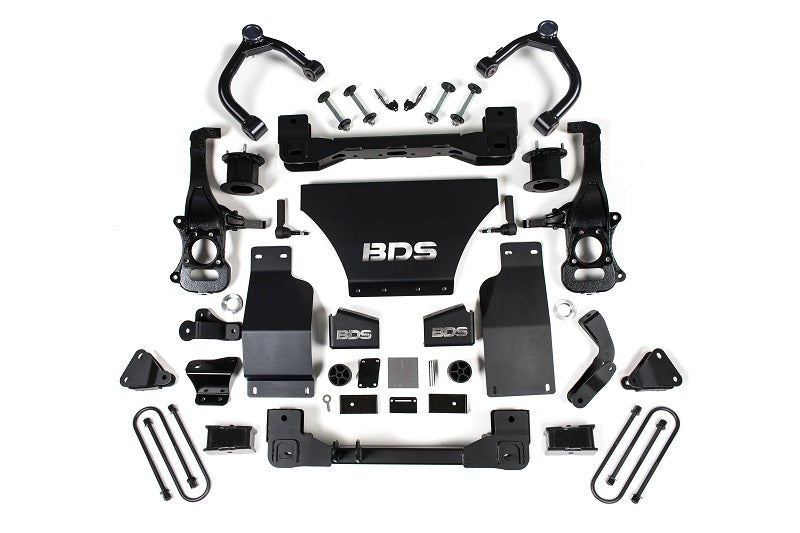 25-Up Silverado/Sierra 1500 4WD 4 Inch Lift Kit w/ARC V8 Gas 3 Inch Rear Block Spacer Front BDS Suspension