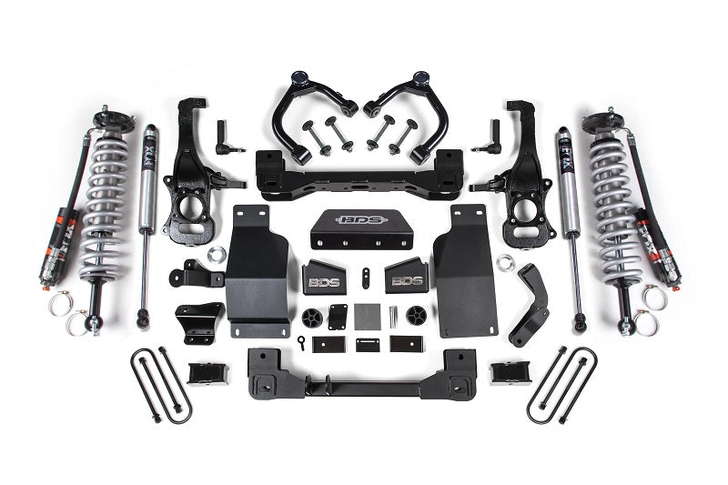 2025 Silverado/Sierra 1500 4WD 4 Inch Lift Kit 3.0 Diesel / 2.7 Gas 3 Inch Rear Block -Fox 2.5 PES C/O Front BDS Suspension