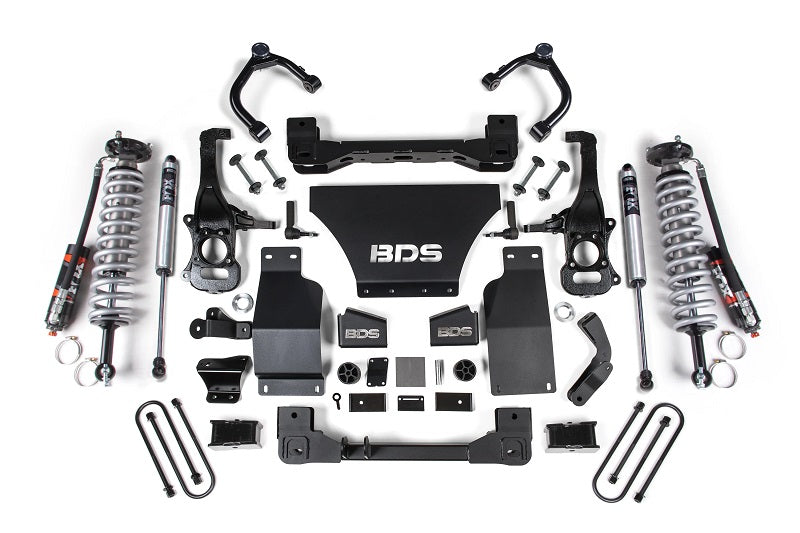 2025 Chevy TB/GMC AT4 1500 4WD 2.5 Inch Lift Kit V8 Gas 1 Inch Rear Block -Fox 2.5 PES C/O Front BDS Suspension