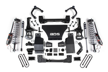 2025 Chevy TB/GMC AT4 1500 4WD 2.5 Inch Lift Kit V8 Gas 1 Inch Rear Block -Fox 2.5 PES C/O Front BDS Suspension