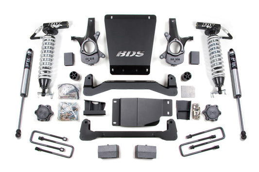 4 Inch Lift Kit FOX 2.5 Coil-Over Silverado/Sierra 1500 07-13 4WD Leaf Springs Fox 2.5 Performance Shocks BDS Suspension