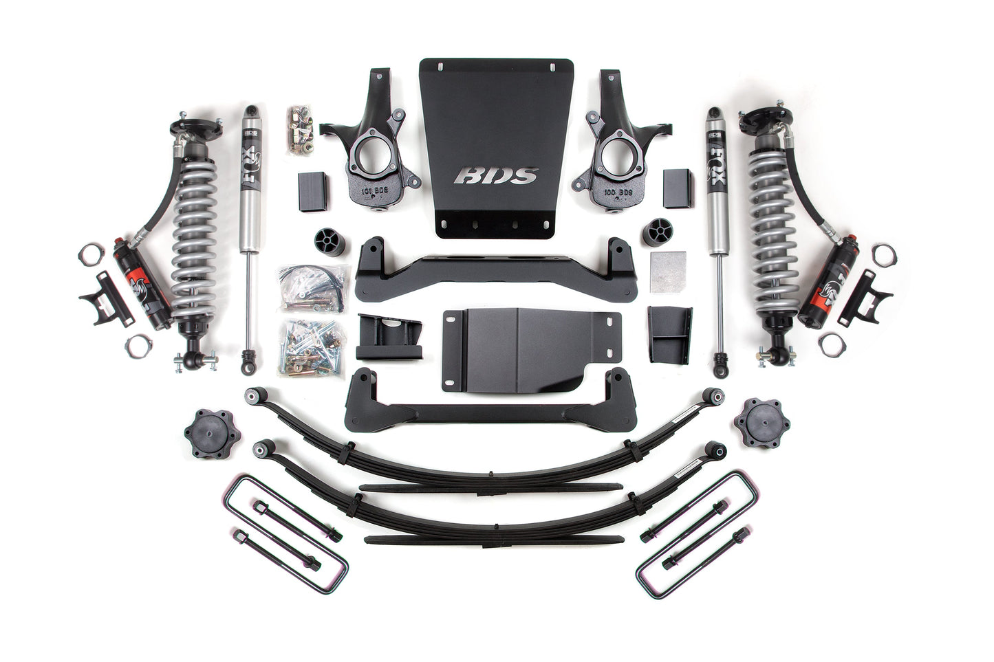 4 Inch Lift Kit FOX 2.5 Performance Elite Leaf Springs Coil-Over 07-13 Silverado/Sierra 1500 BDS Suspension-2