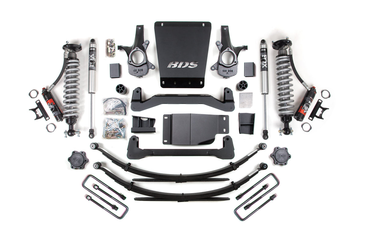 4 Inch Lift Kit FOX 2.5 Performance Elite Leaf Springs Coil-Over 07-13 Silverado/Sierra 1500 BDS Suspension-2