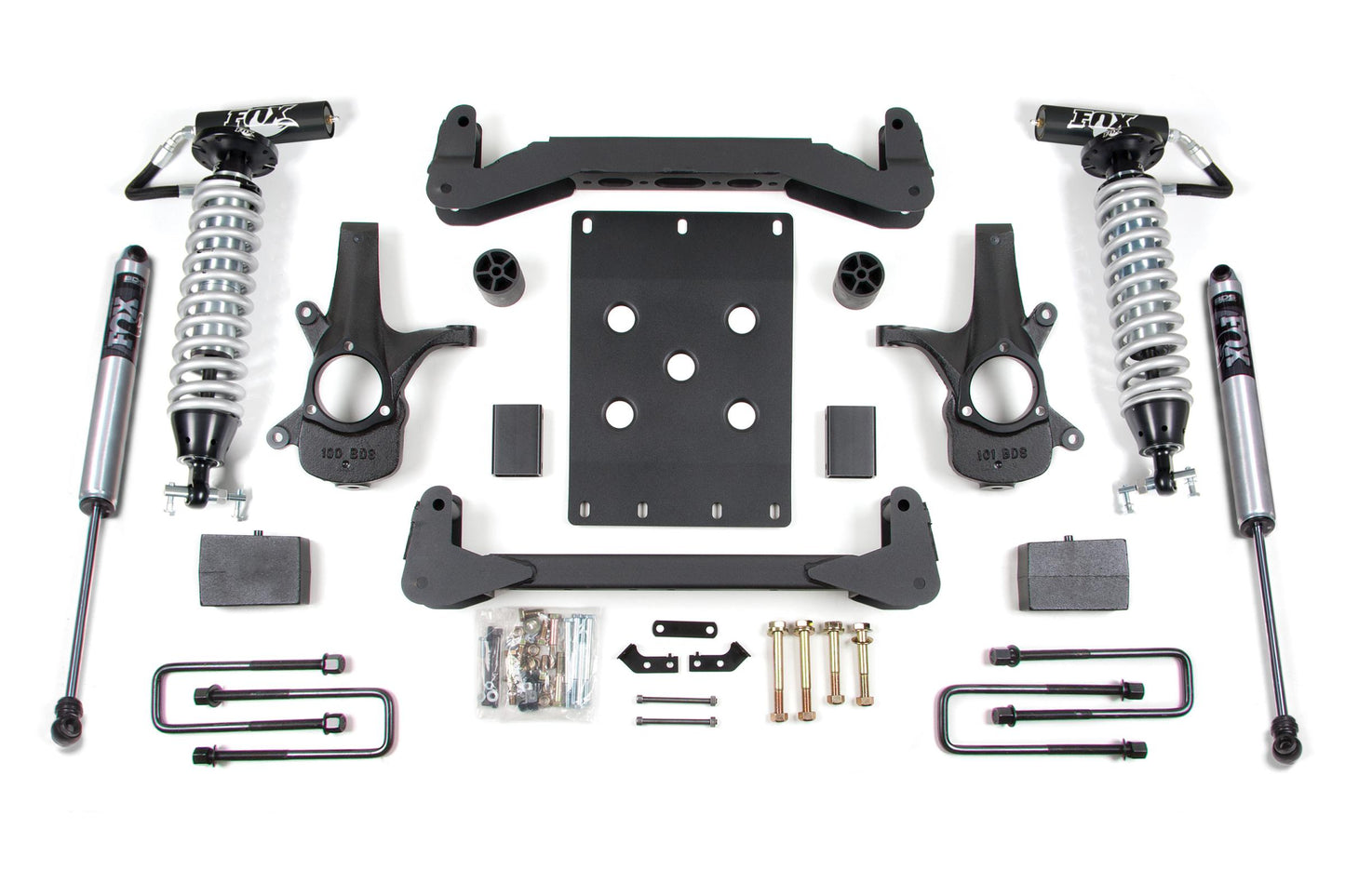 4 Inch Lift Kit FOX 2.5 Coil-Over with DSC Adjuster Silverado/Sierra 1500 07-13 2WD 5 Inch Block Fox 2.5 Performance Shocks BDS Suspension