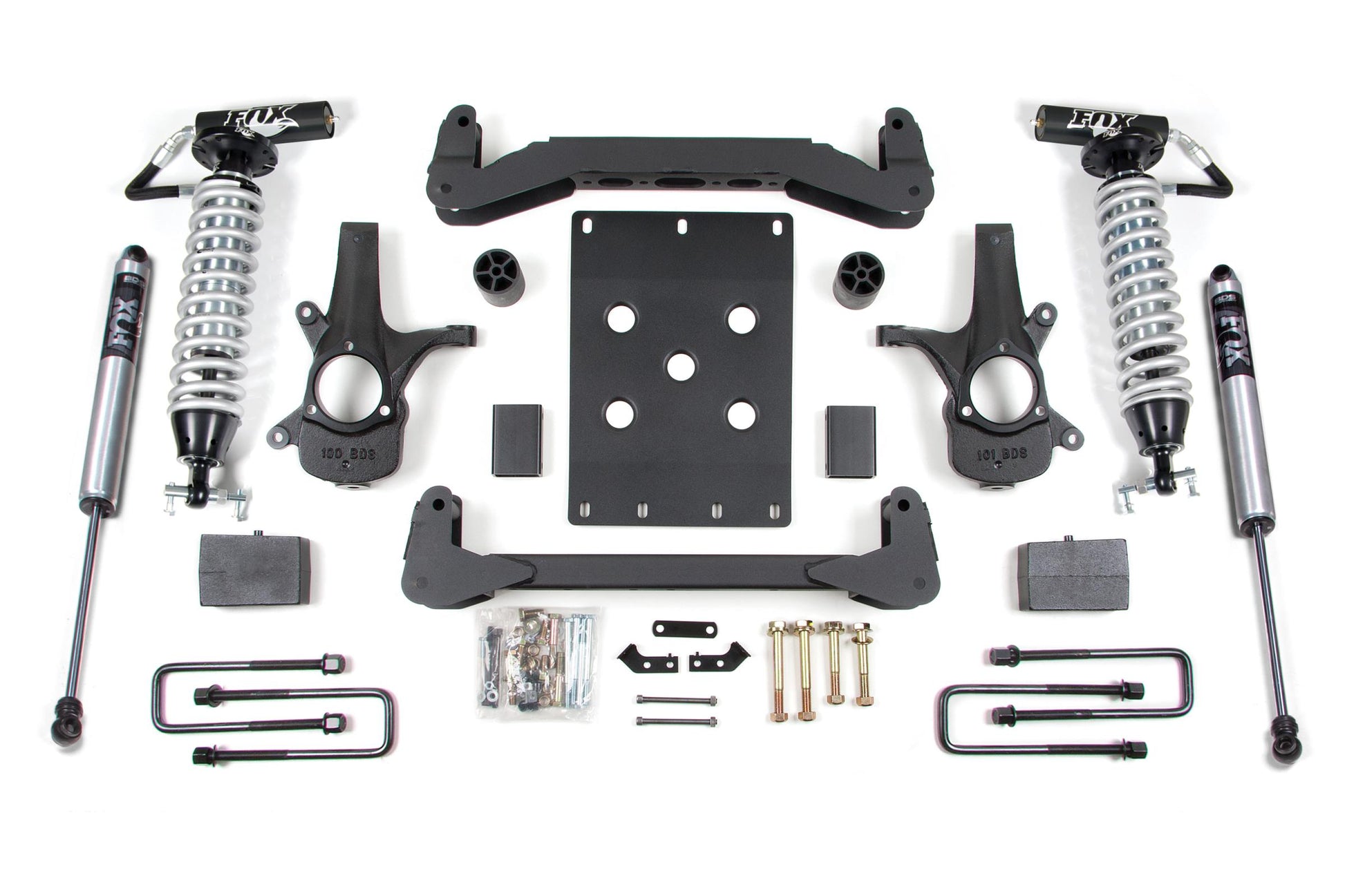 4 Inch Lift Kit FOX 2.5 Coil-Over with DSC Adjuster Silverado/Sierra 1500 07-13 2WD 5 Inch Block Fox 2.5 Performance Shocks BDS Suspension