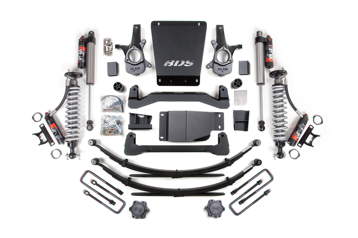 4 Inch Lift Kit FOX 2.5 Performance Elite 5 Inch Coil-Over 07-13 Silverado/Sierra 1500 BDS Suspension-1